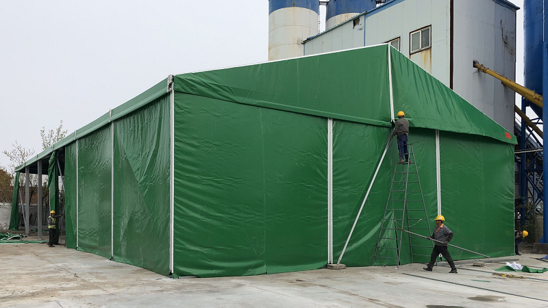 18米跨度4米邊高綠色鋁合金篷房